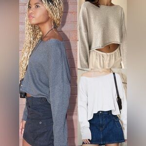 Brandy Melville Cameron Sweater Haul | Cream, Charcoal & Silver Grey